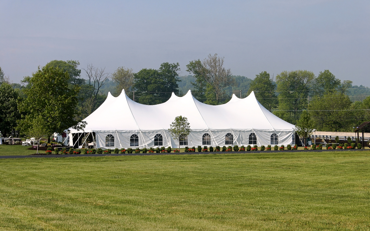 Cathedral window sidewalls give the tent an elegant look and allow more light to enter the tent