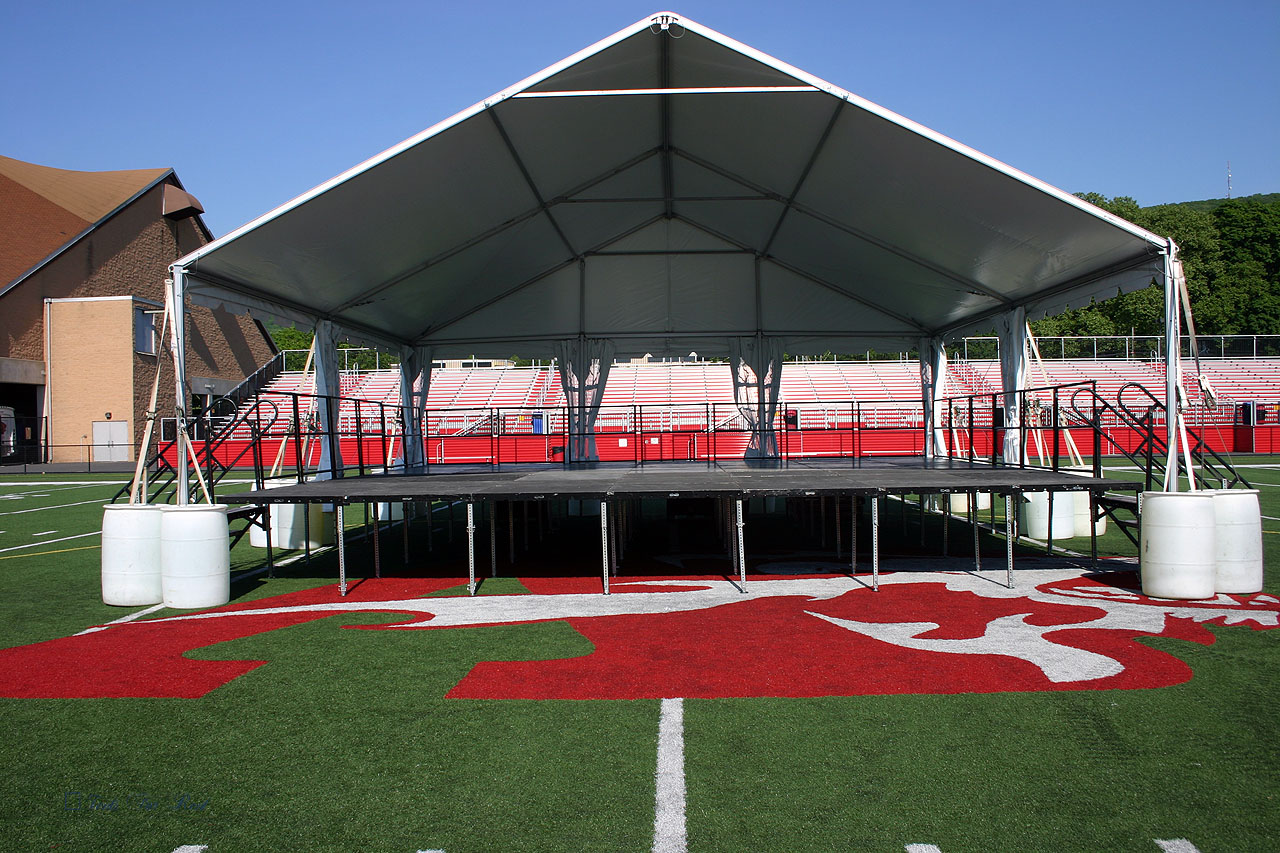 Tent over a stage