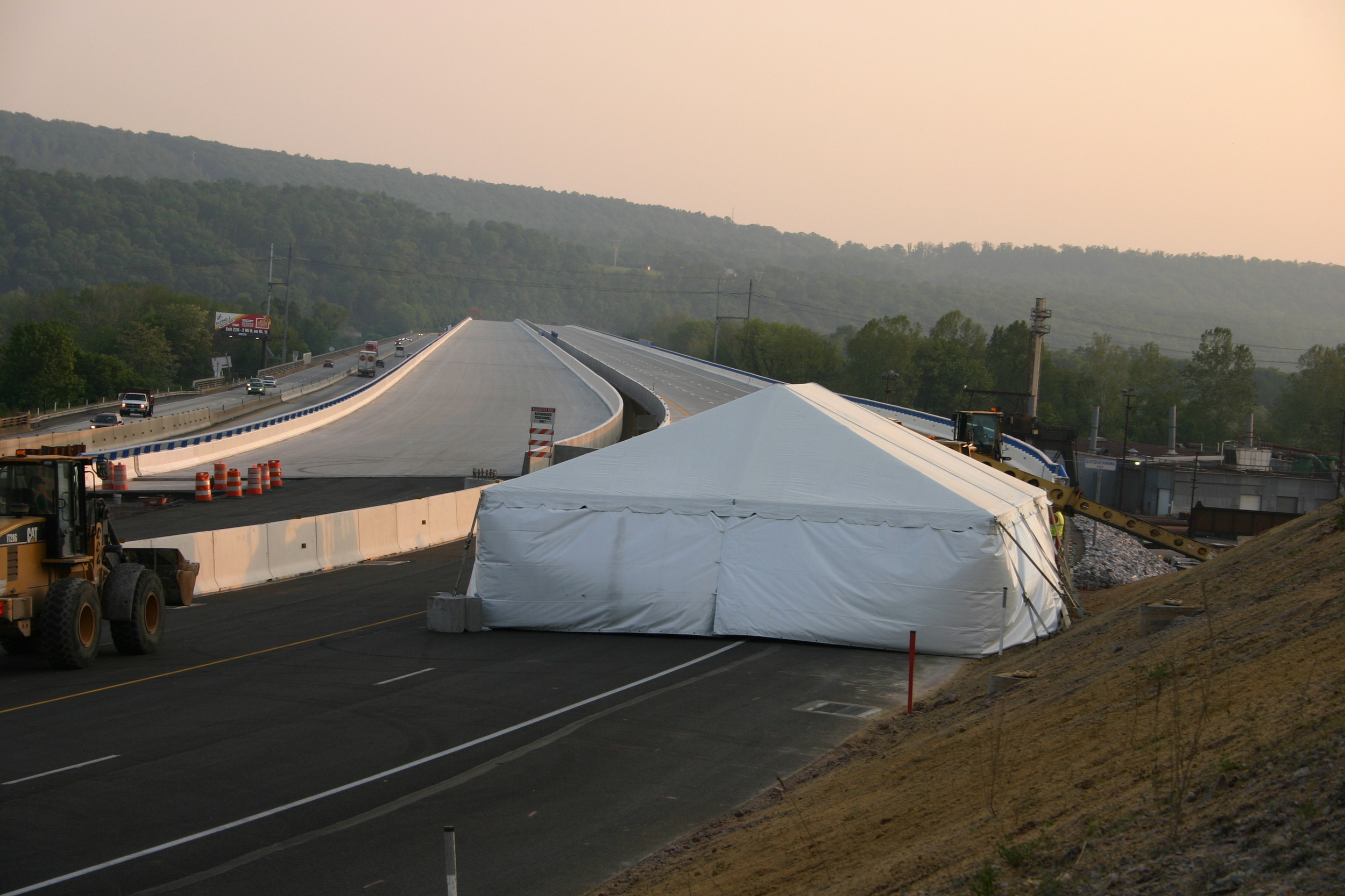 Tent on the Pennsylvania Turnpike