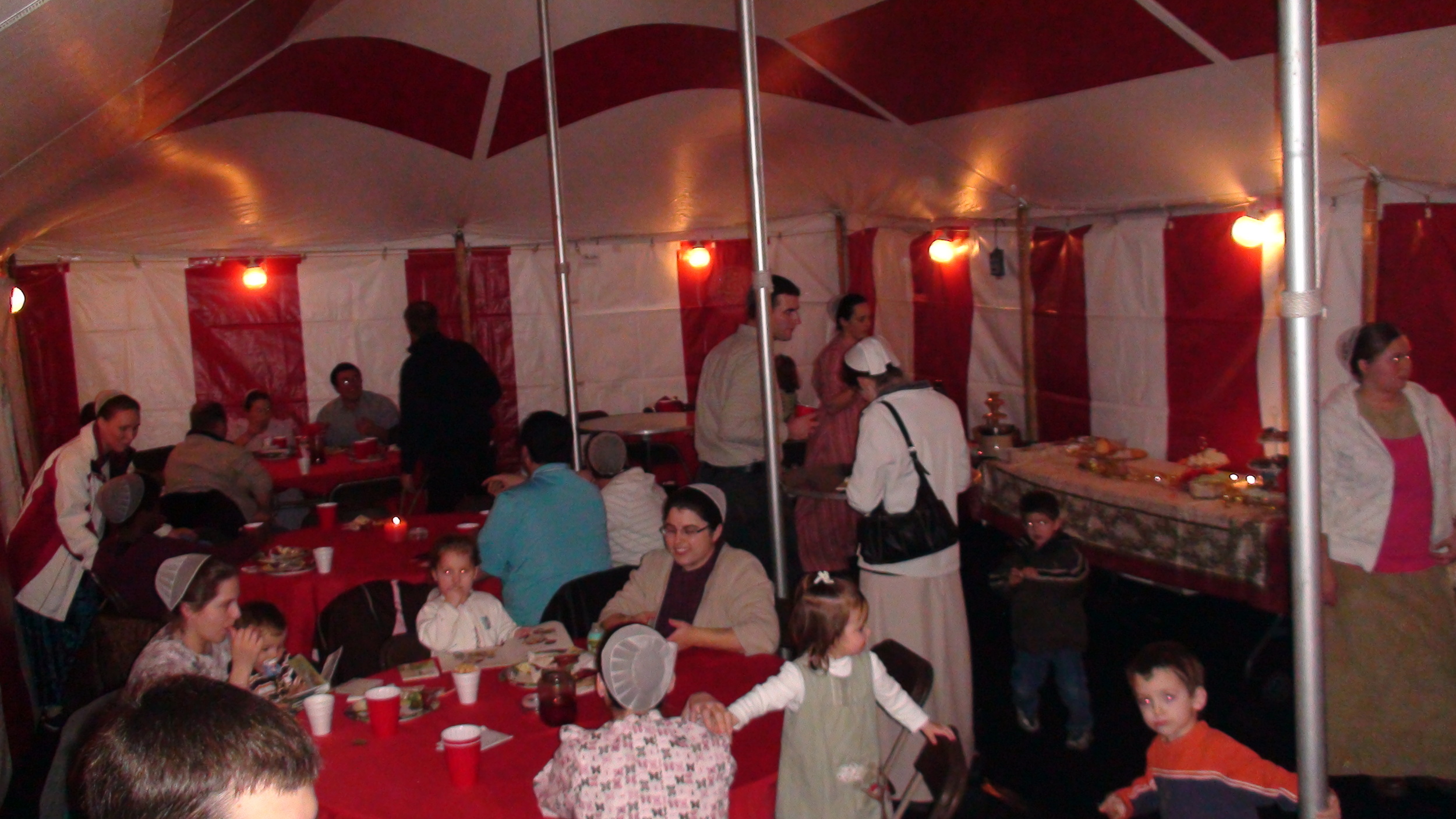 Winter Christmas party in a heated tent