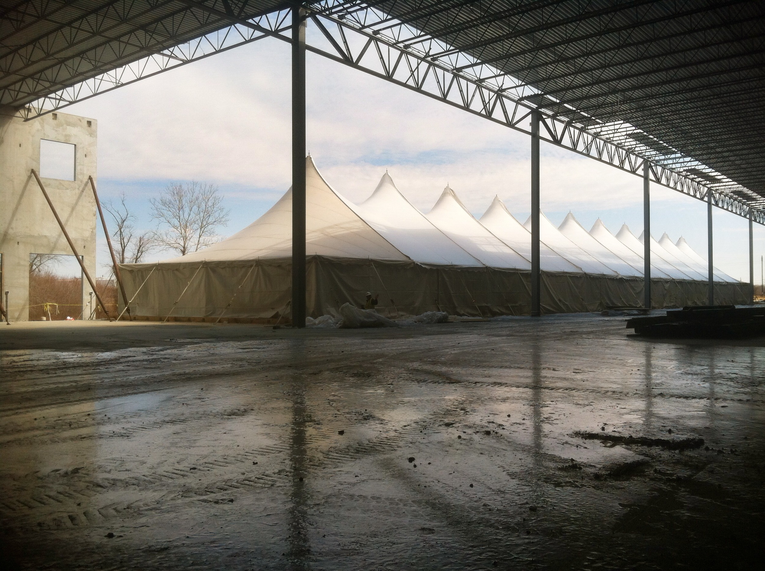 Winter concrete curing tent
