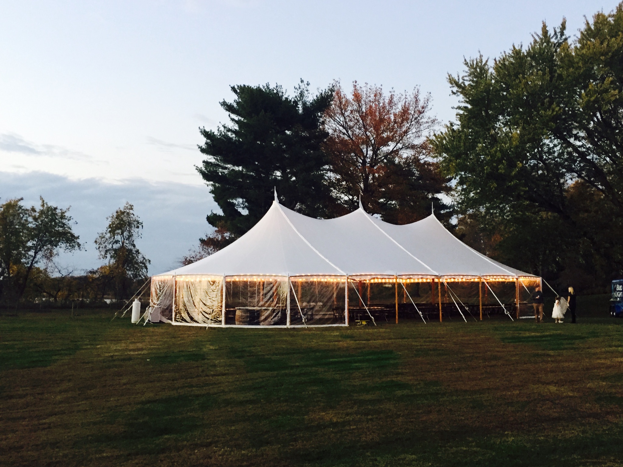 Sailcloth tent with clear walls