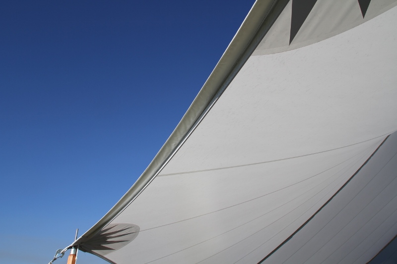 Translucent sailcloth tent