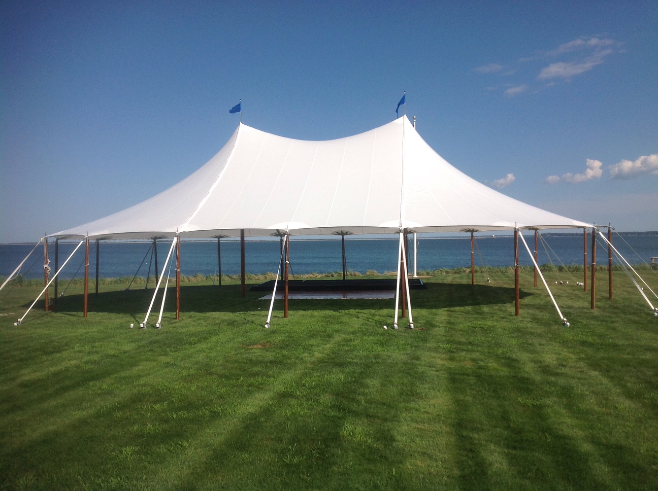 Oceanside sailcloth wedding tent