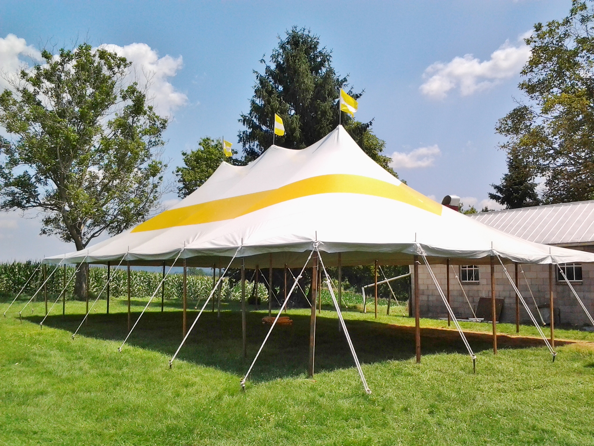 30x50 yellow and white graduation party tent tent