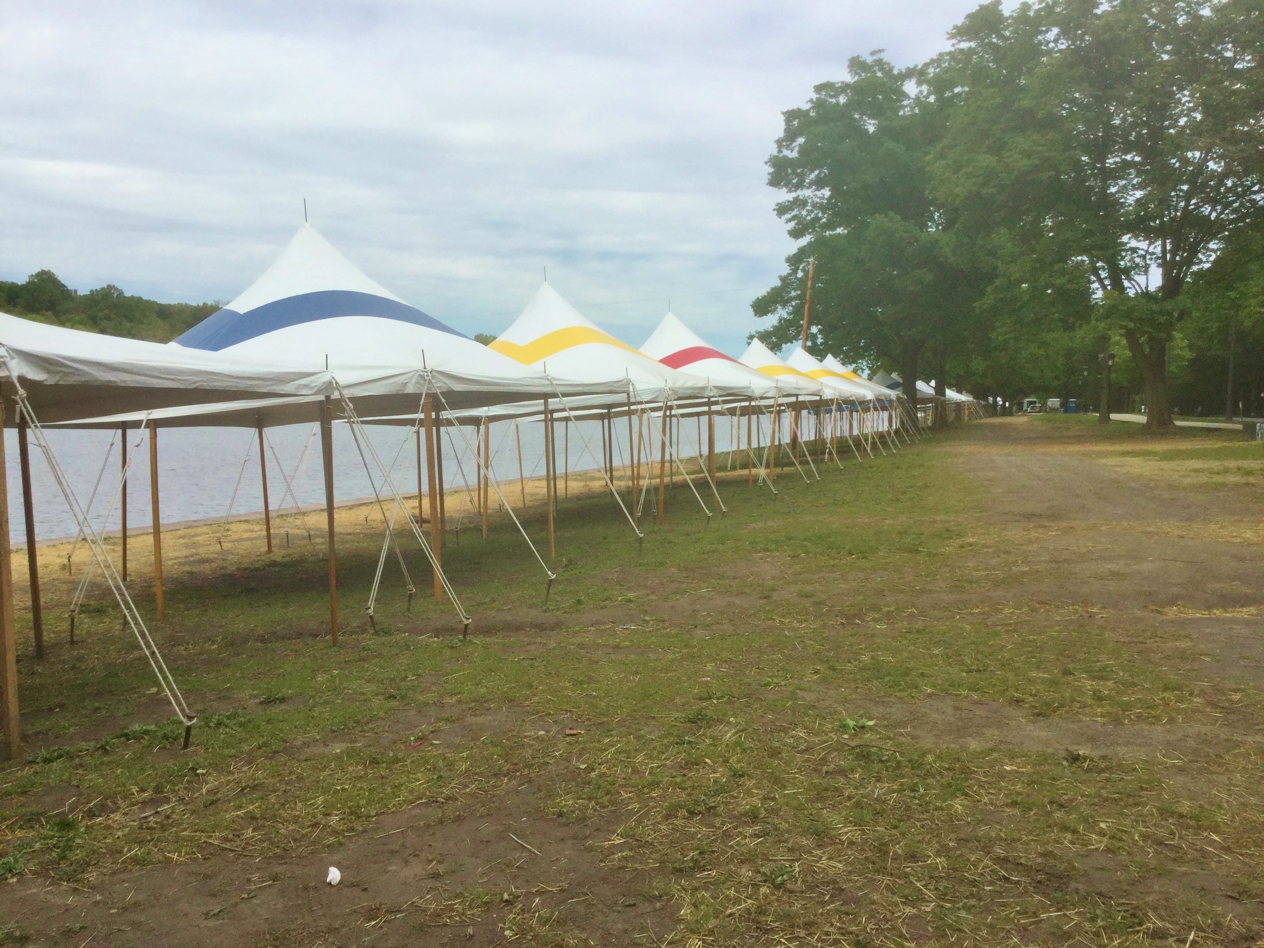 Rowing regatta tents at Fairmount Park