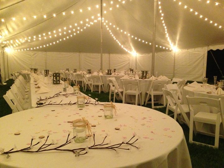 Wedding tent cafe lighting