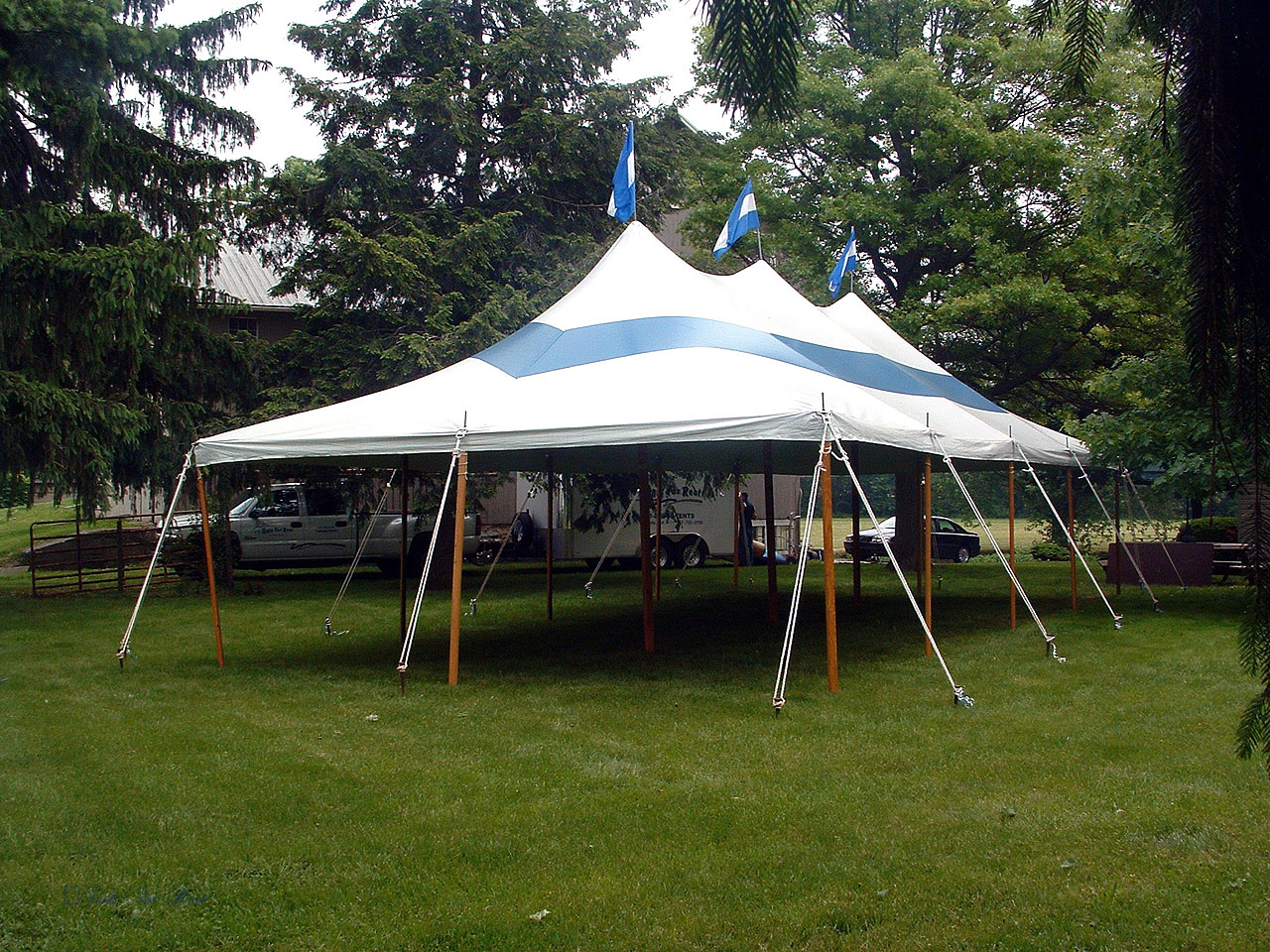 Blue grad party tent