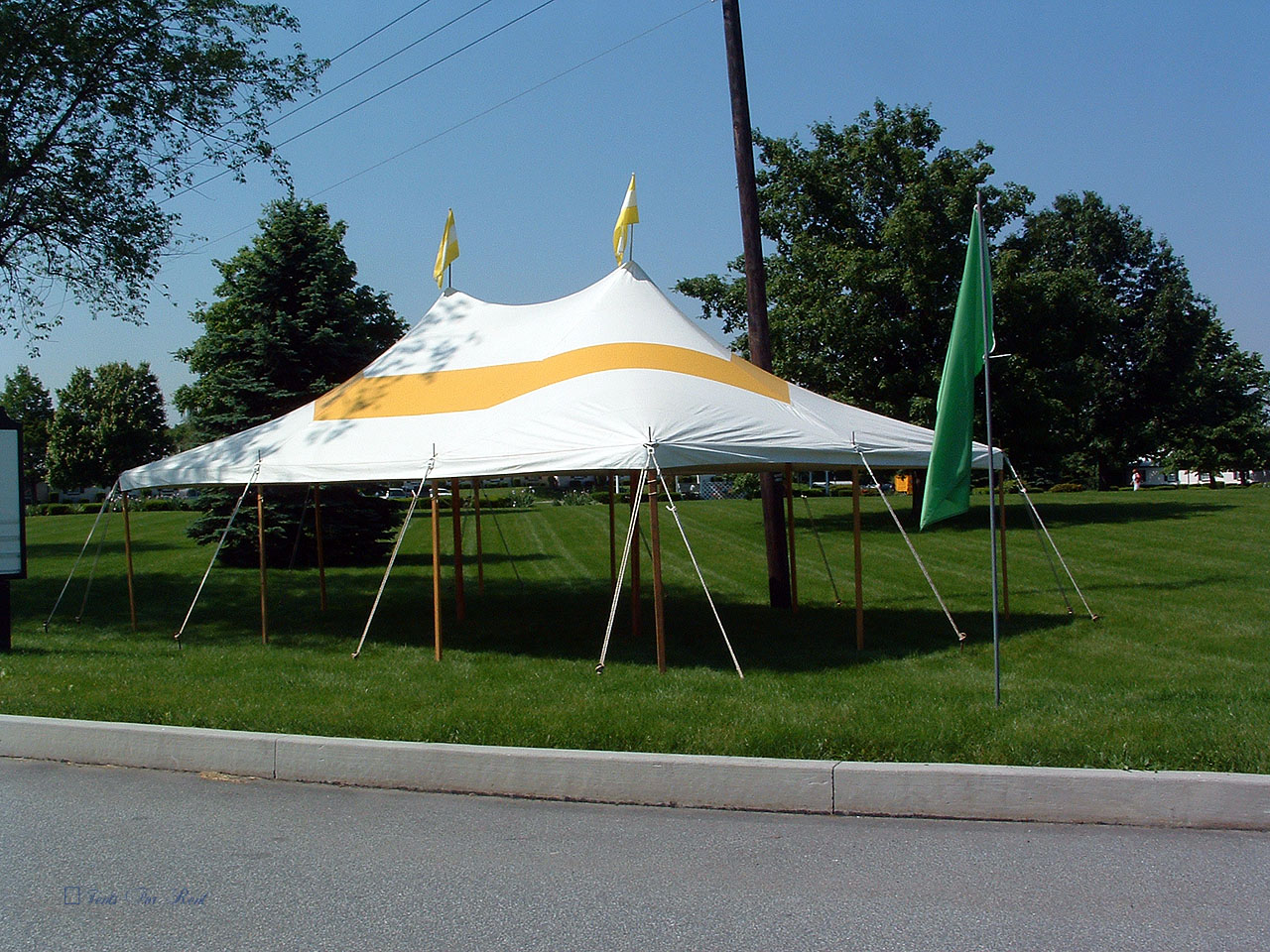 20x30 yellow and white graduation party tent