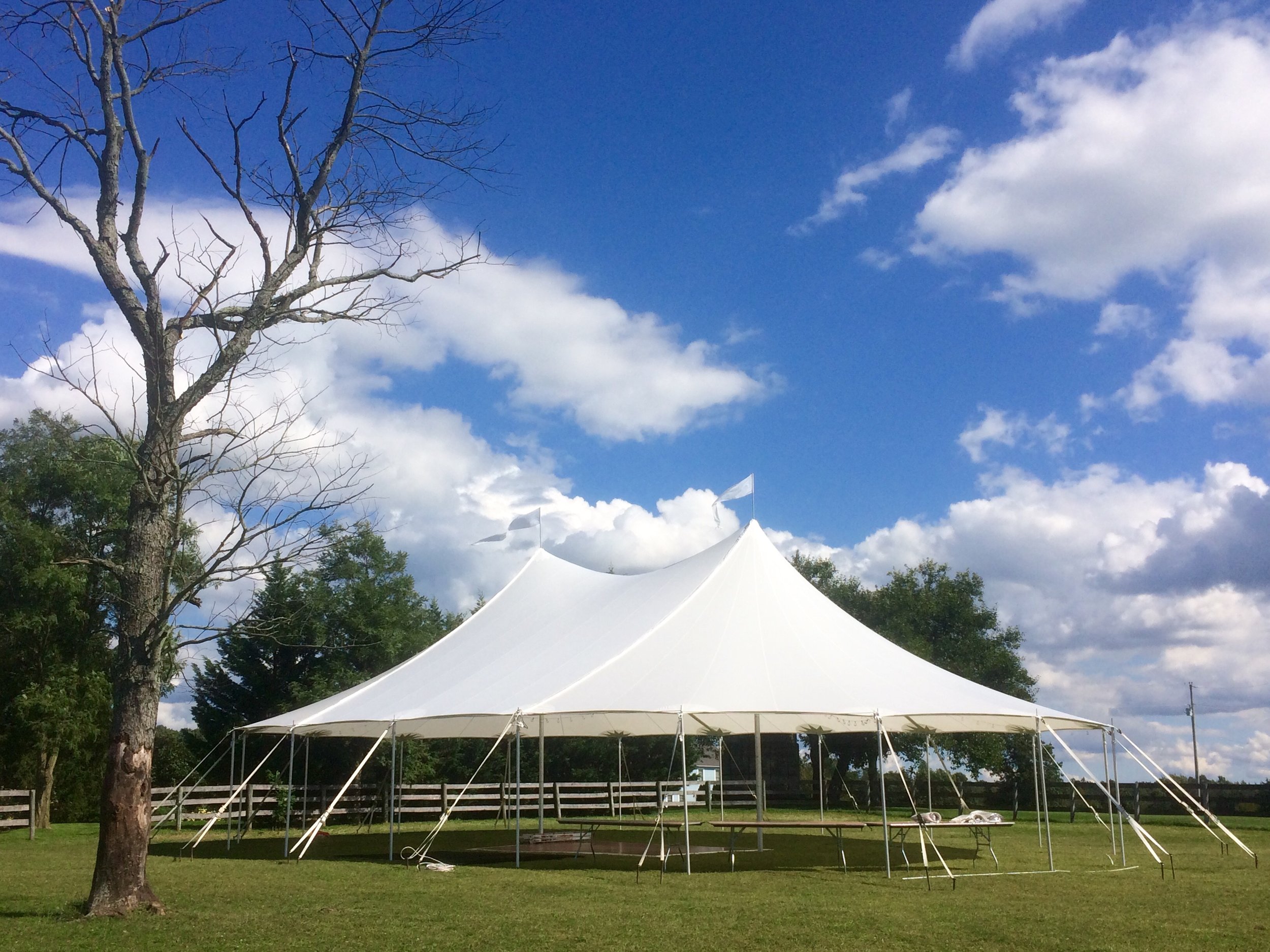 Outdoor wedding sailcloth tent