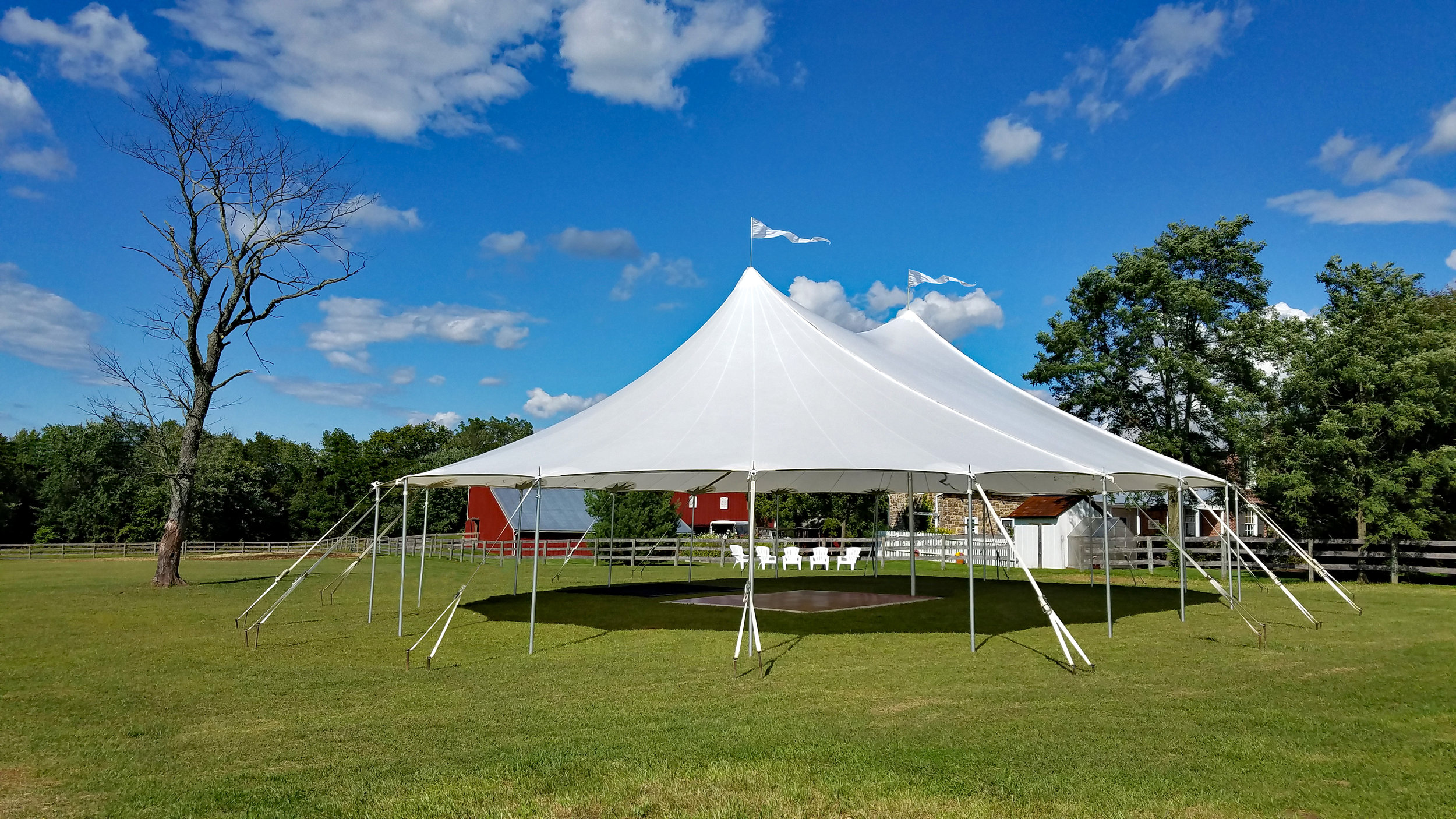 Sailcloth tent for outdoor wedding