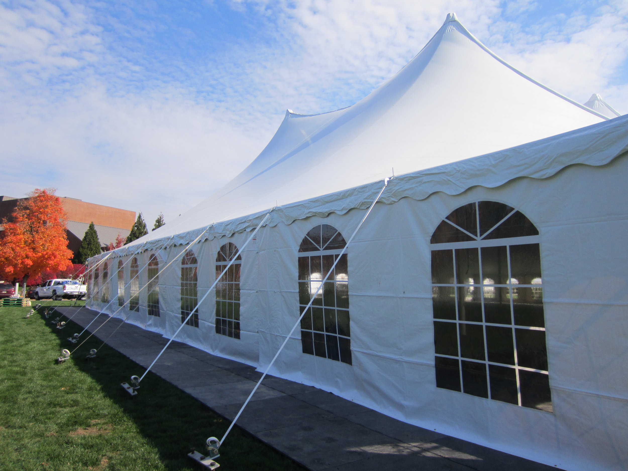 Large tent for rent with Cathedral Window side walls in Quakertown, PA