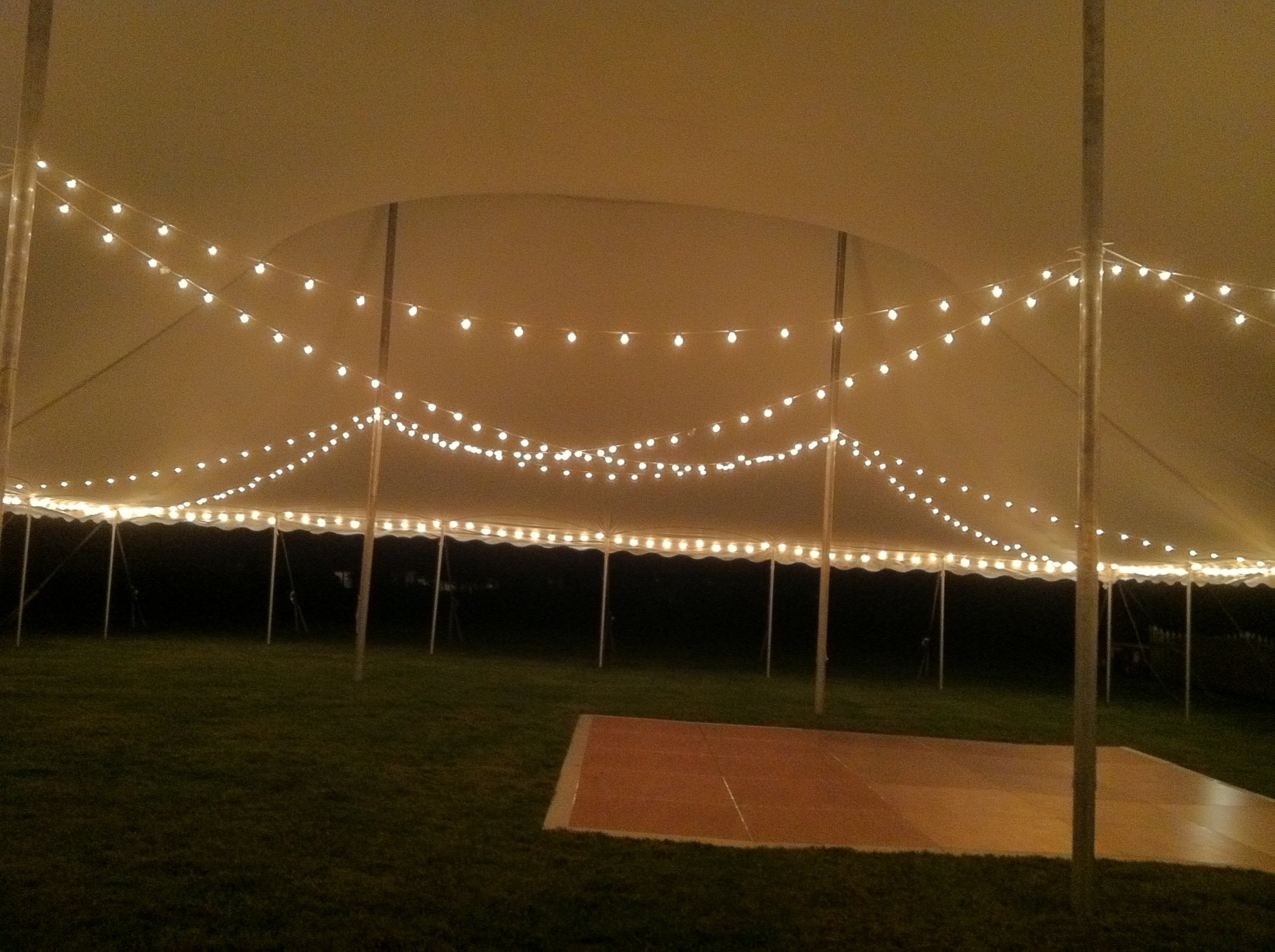 Cherry dance floor and cafe lighting for rent in Pine Grove, PA