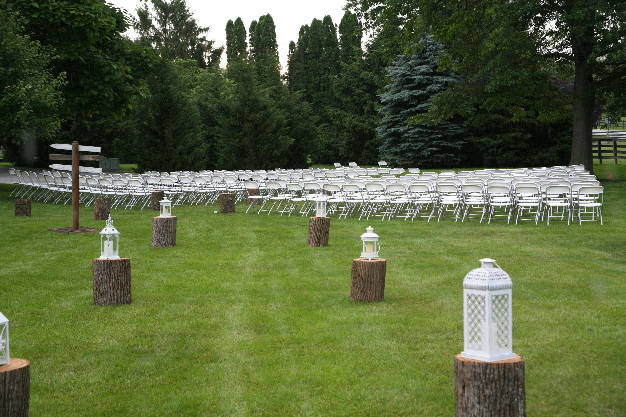 White folding chairs for your special day