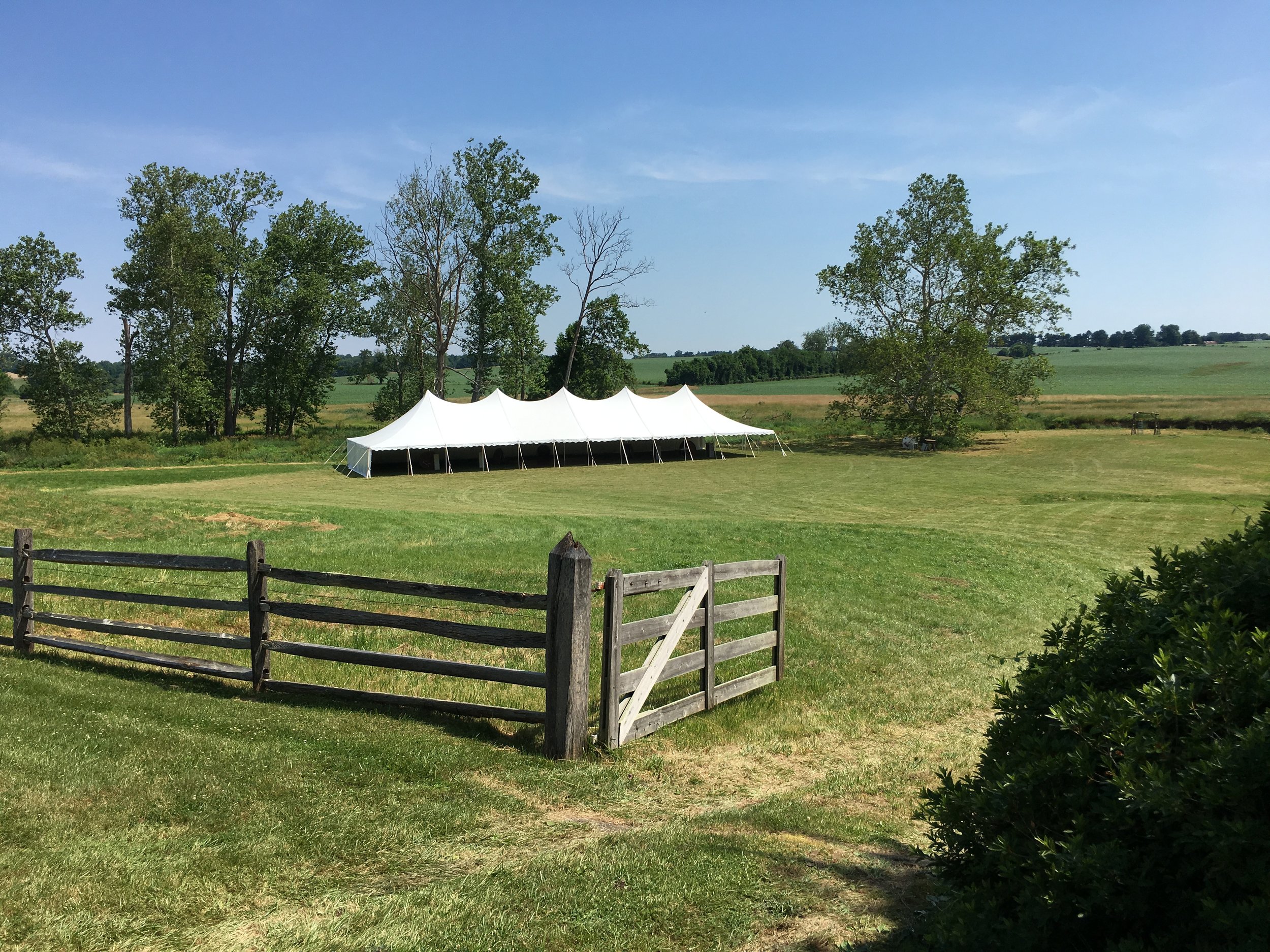 Spacious white pole tent for rent in Elizabethtown, PA