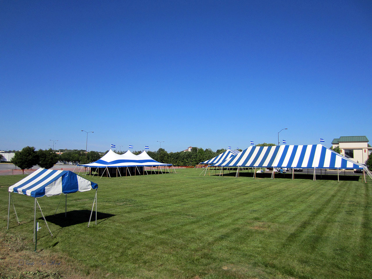 Blue stripe party tents for rent in Camp Hill, PA