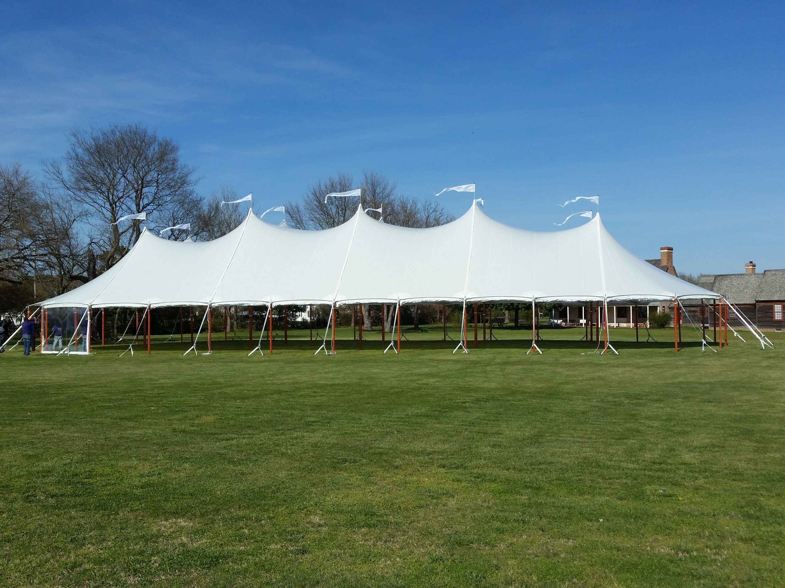 Large sailcloth wedding tent