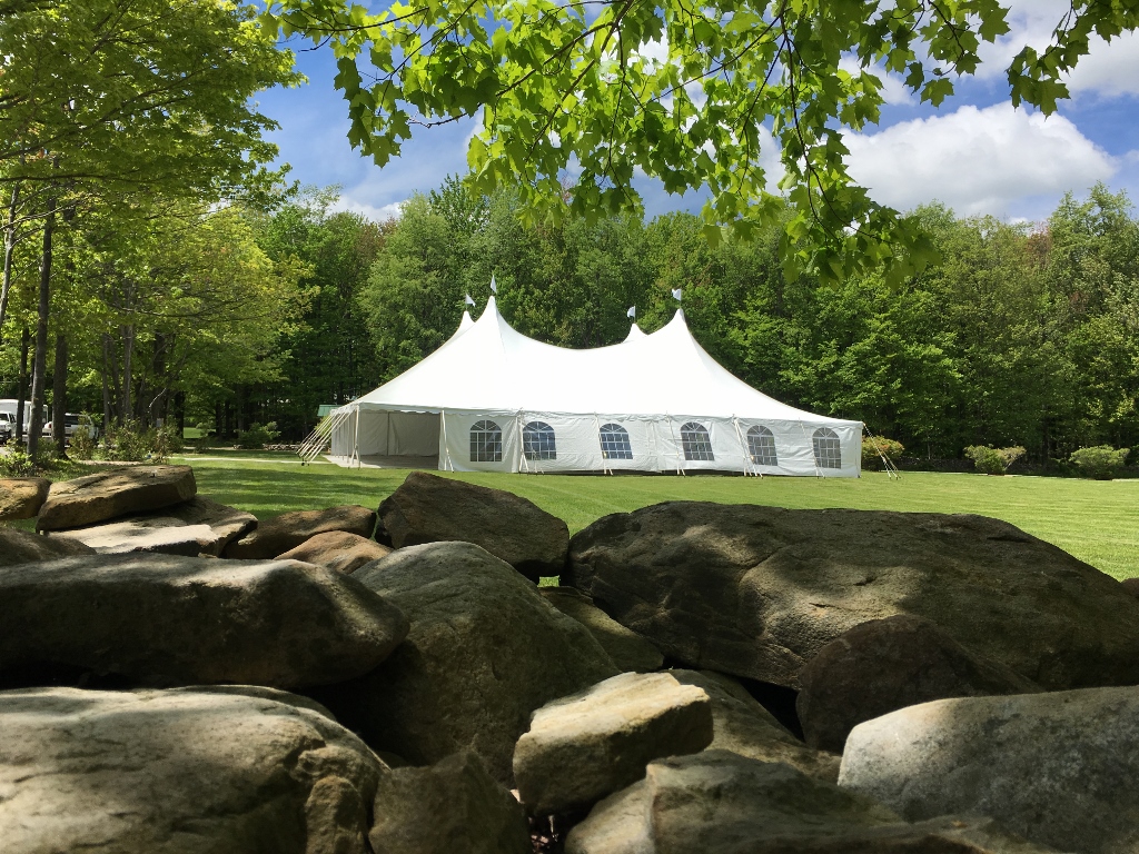 White rental wedding Century pole tent