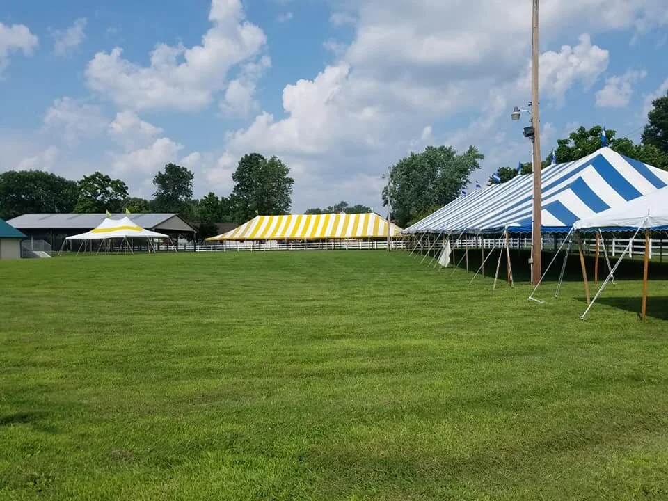 Rental tents at farm show