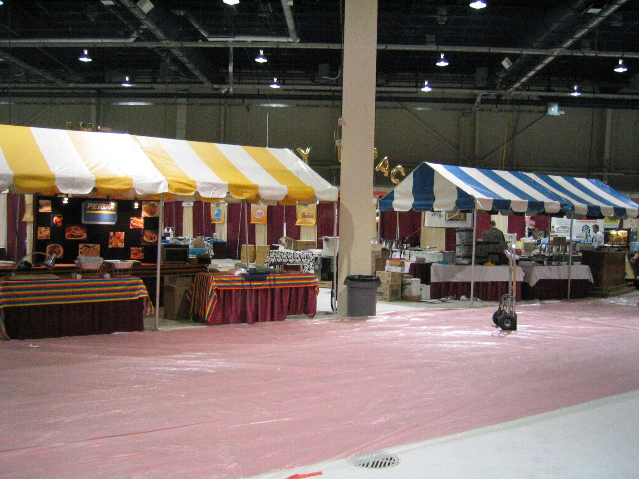 Booth tents in the Pennsylvania Farm Show Building