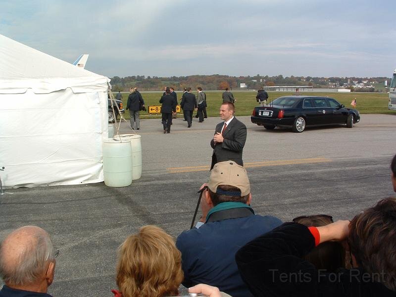 Presidential secret service motorcade tent