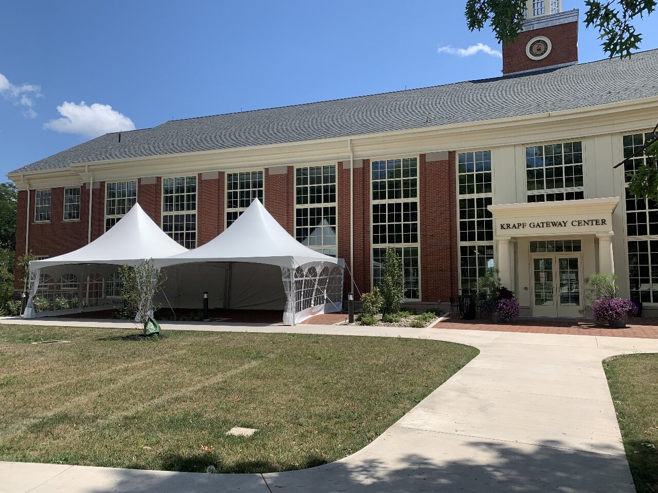 20x20 white frame tents for school reopening