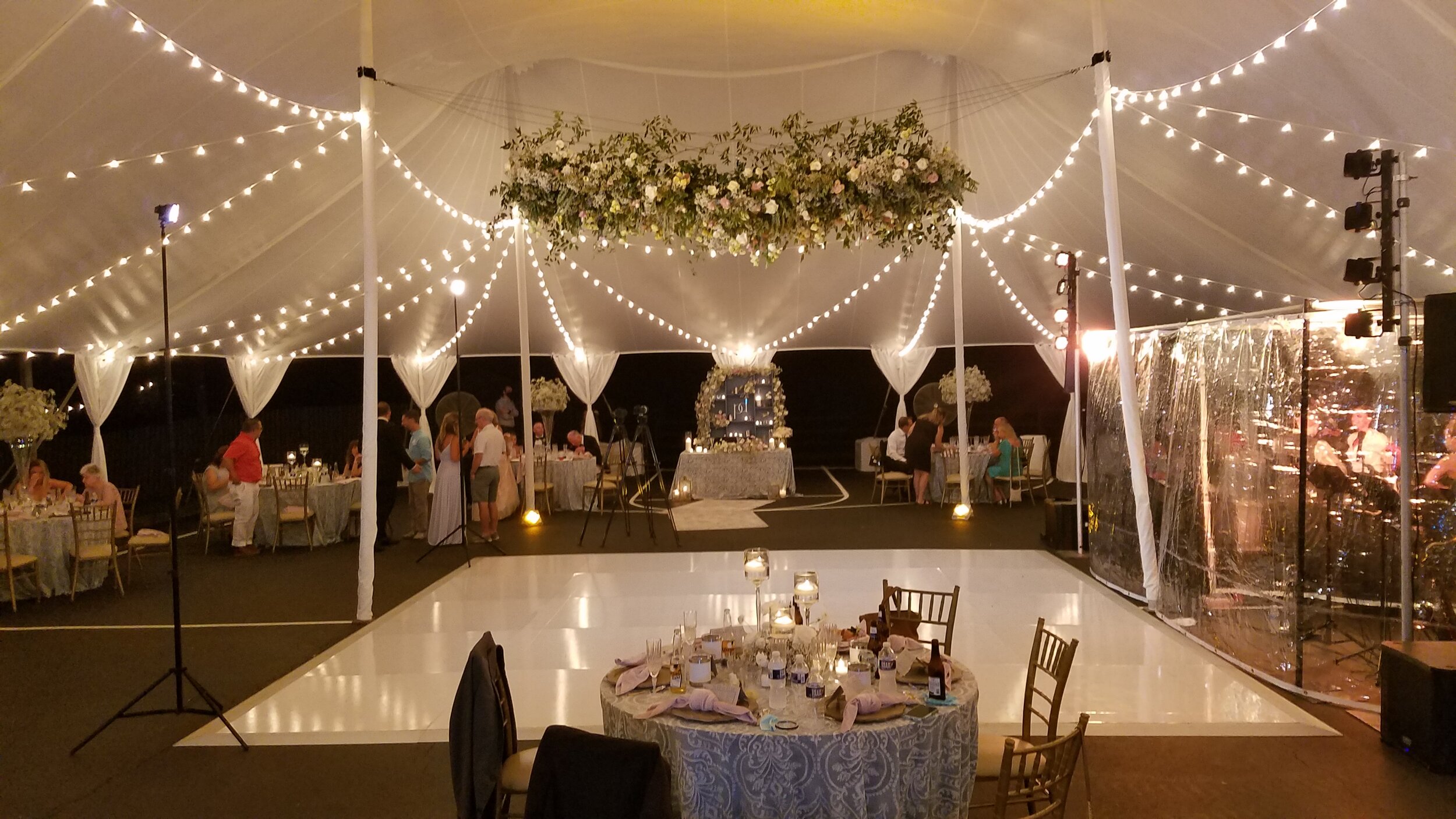 59x sailcloth wedding tent with white floor