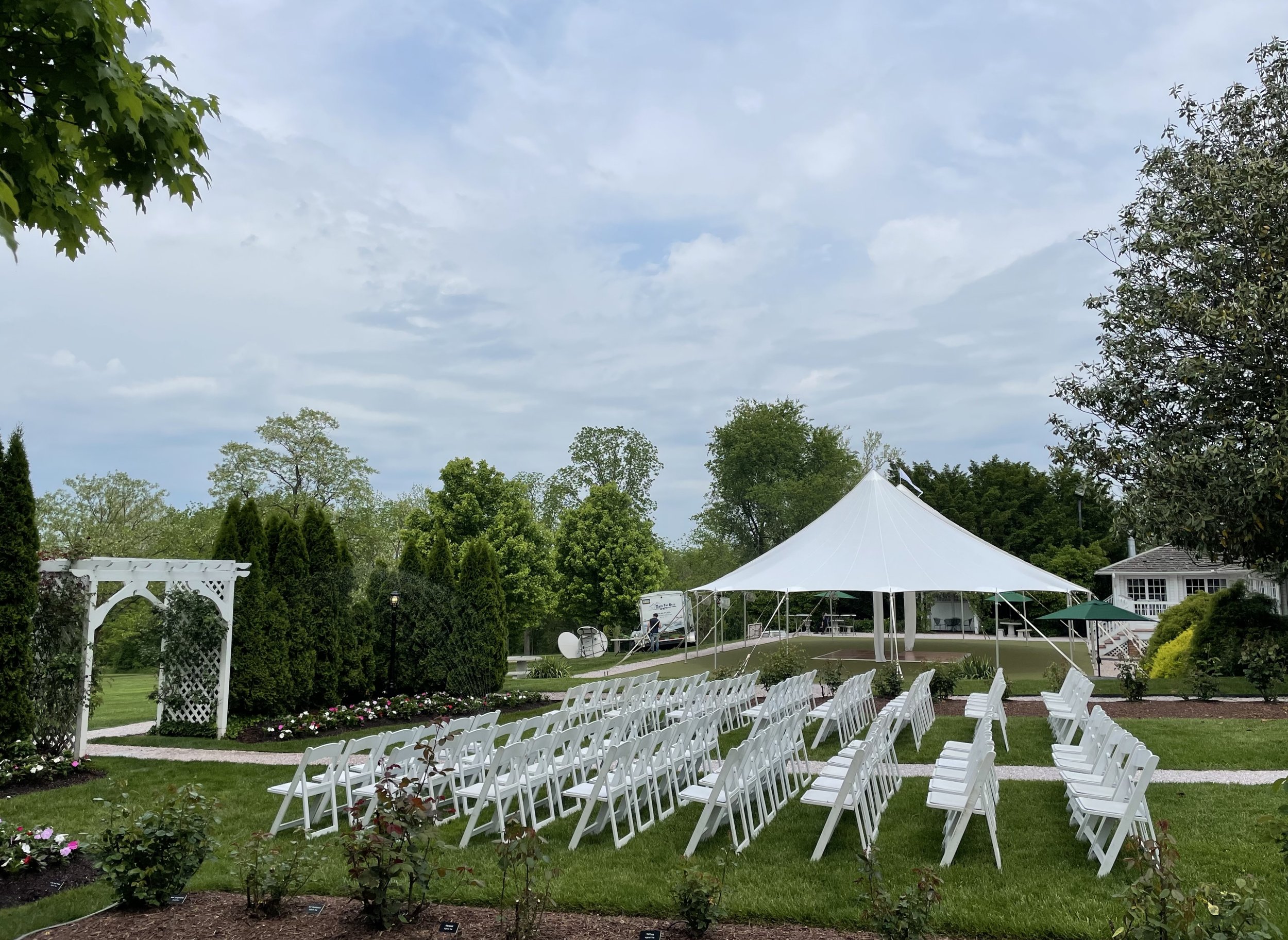 White padded chairs