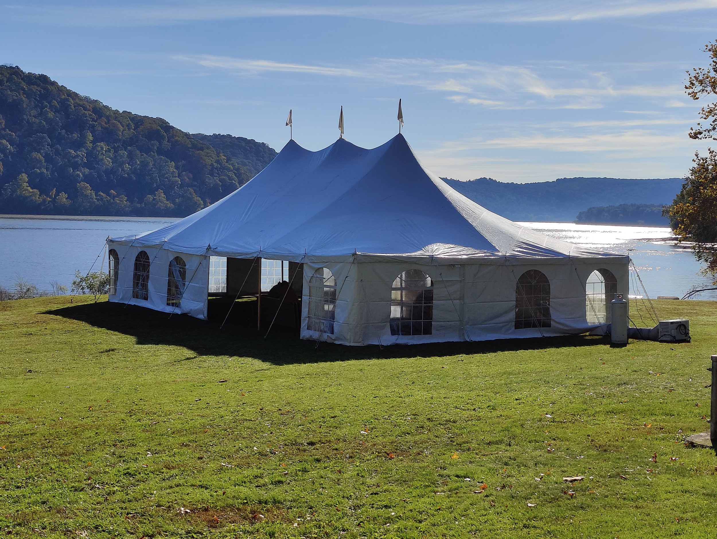 Heated wedding tent