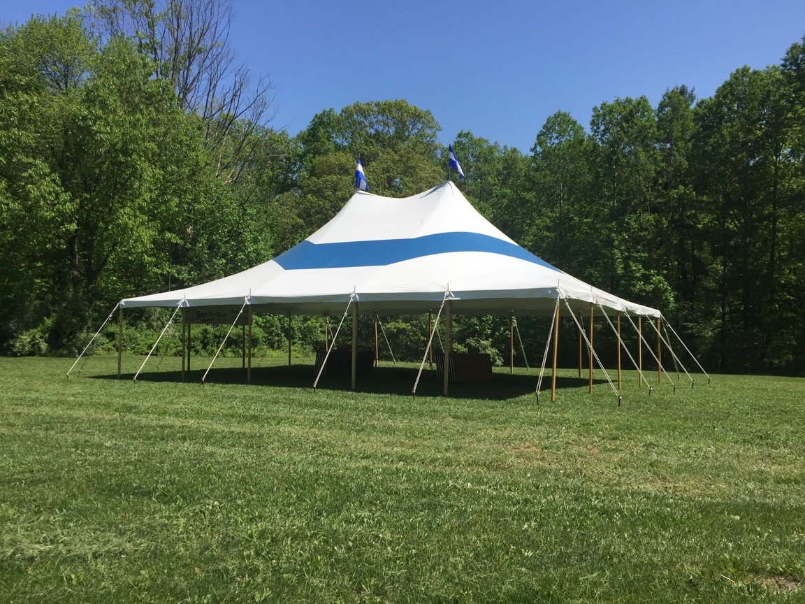 30x40 blue and white striped colored tent