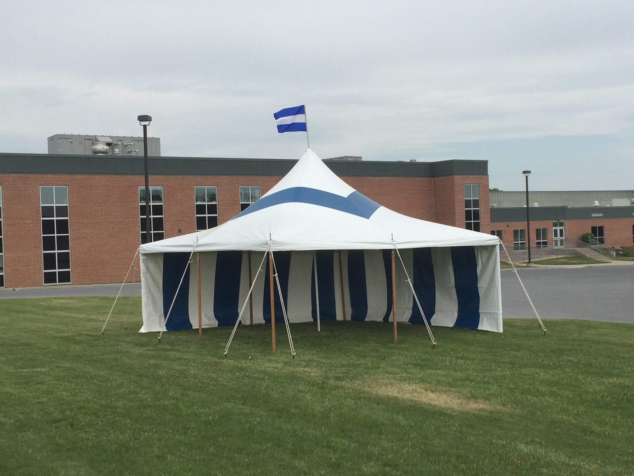 20x20 blue and white striped colored tent