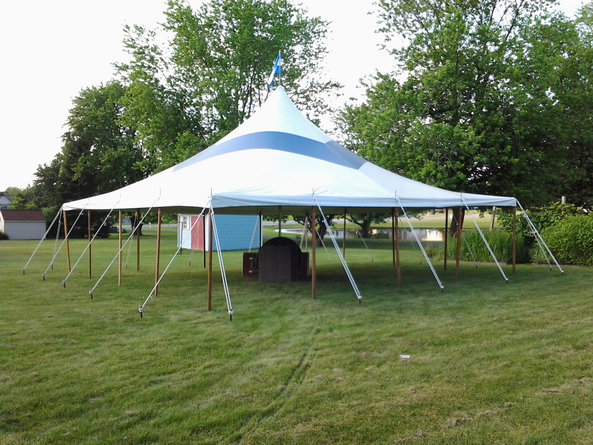 30x30 blue and white striped colored tent