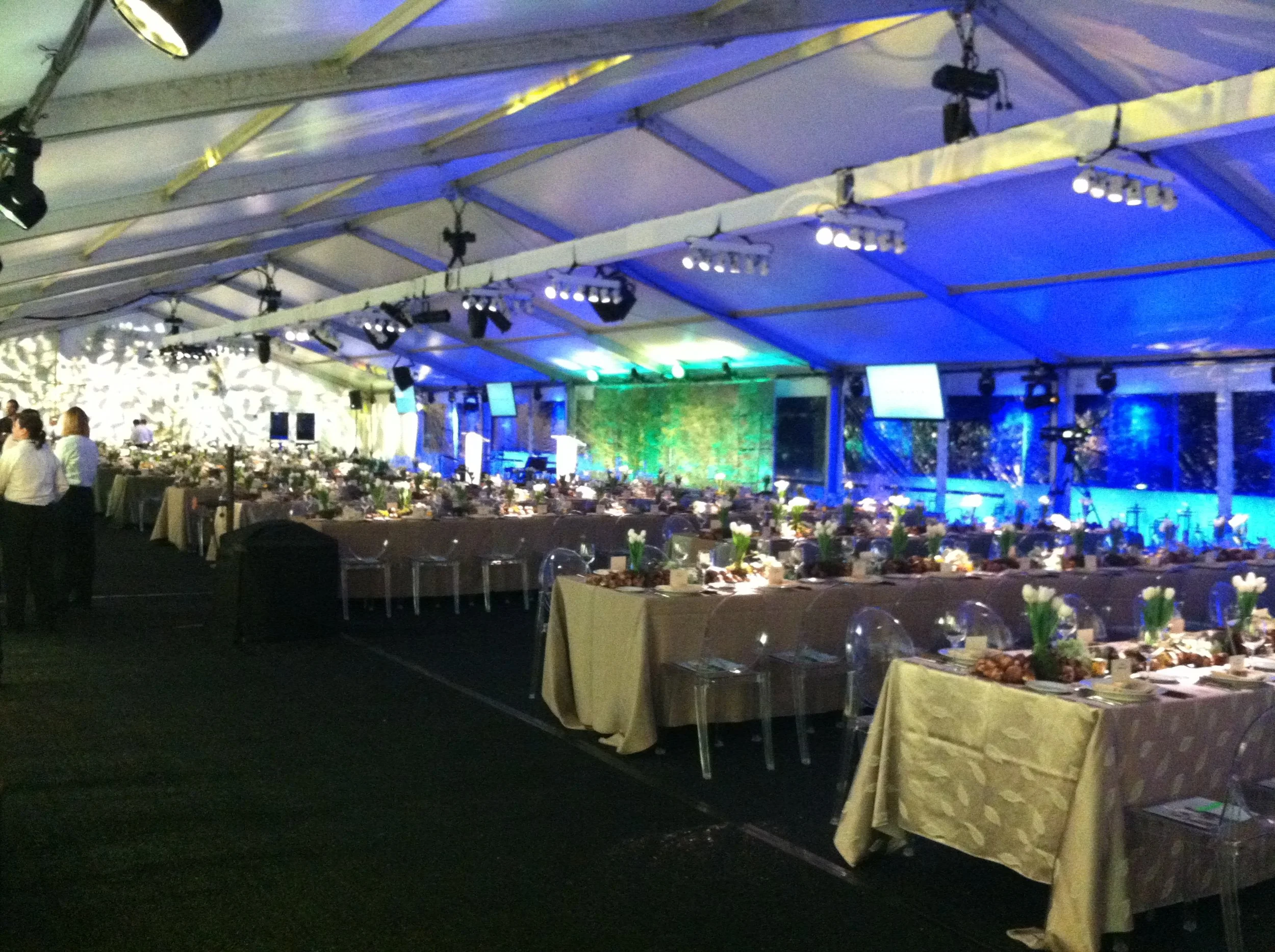 Clearspan Structure Tent Interior with lighting