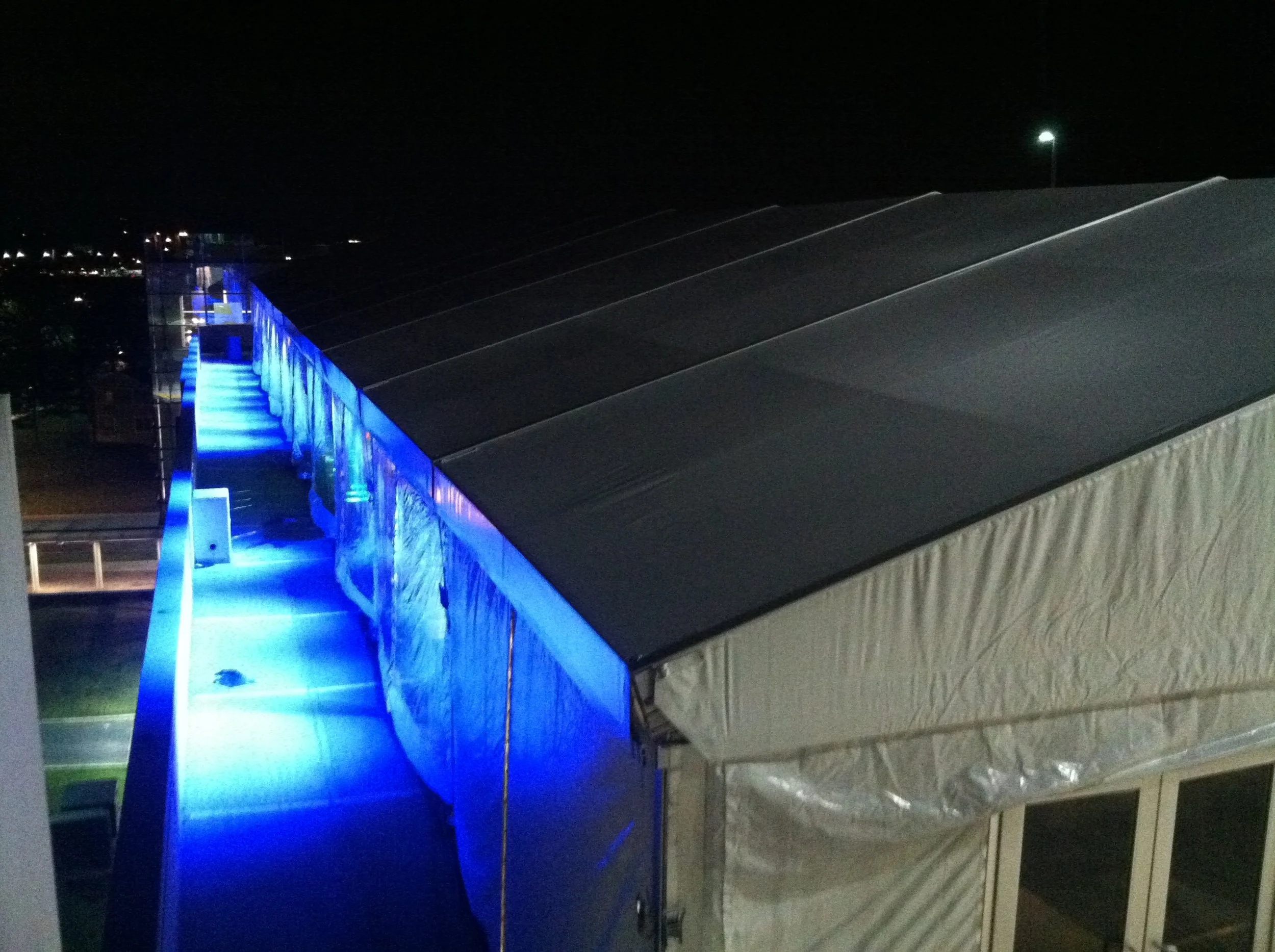 Clearspan Structure Tent Installed on Parking Garage Roof-Top