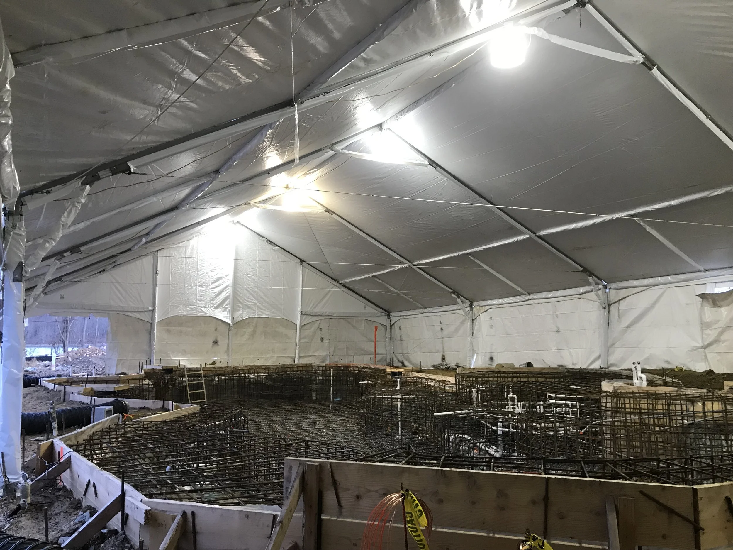 How to Pour Concrete in Winter Under a Heated Tent