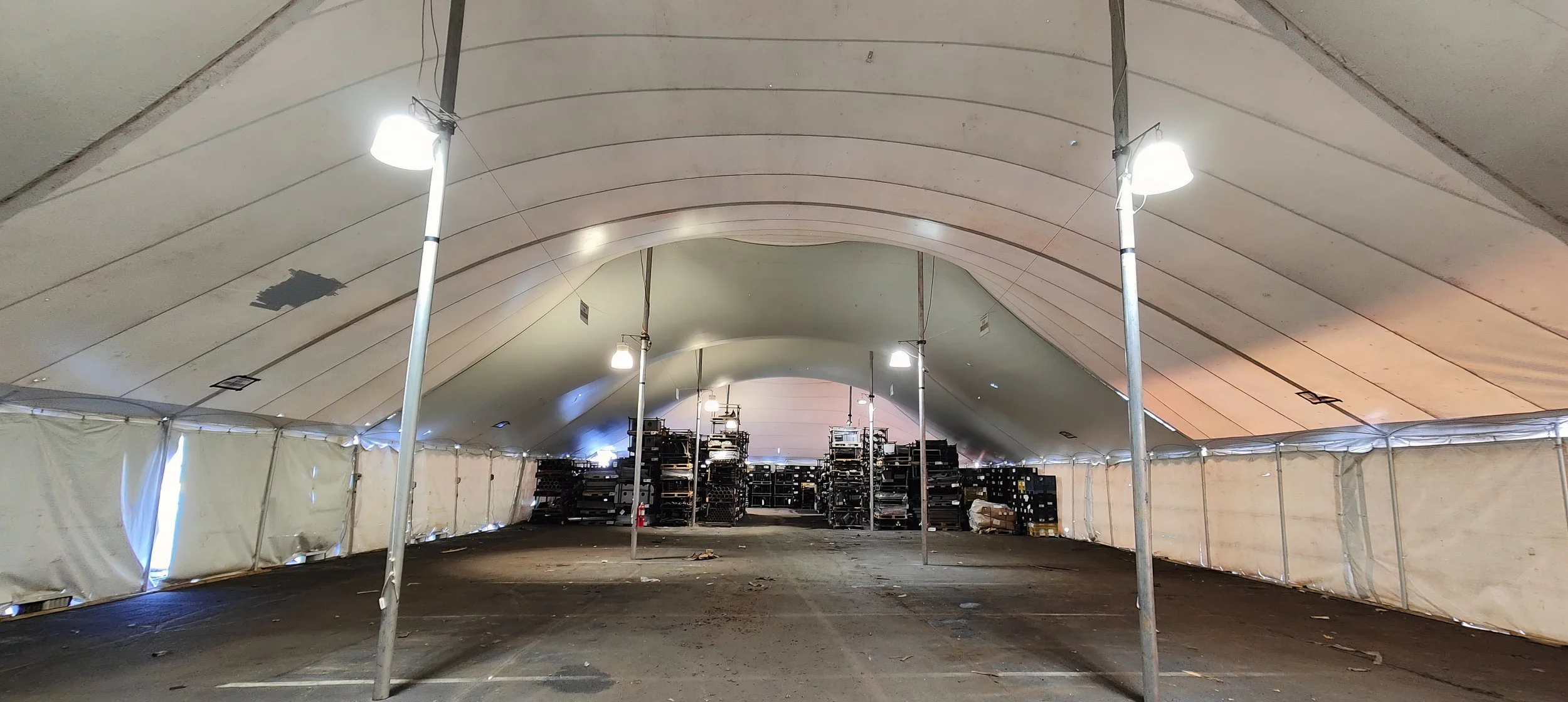 Temporary storage tent rental