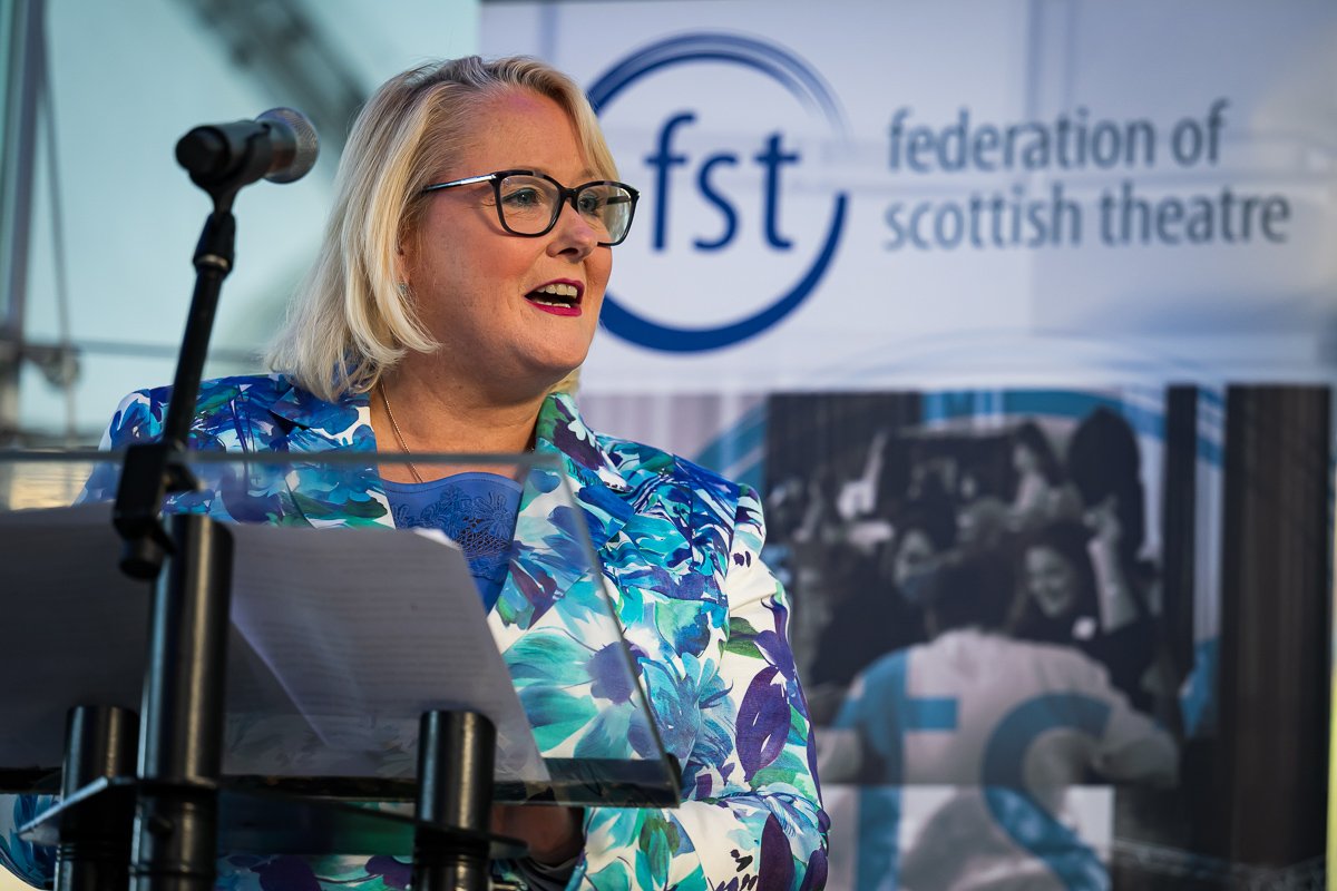 Christina McKelvie, Minister for Culture, Europe &amp; International Development • Federation of Scottish Theatre Edinburgh Festivals Reception