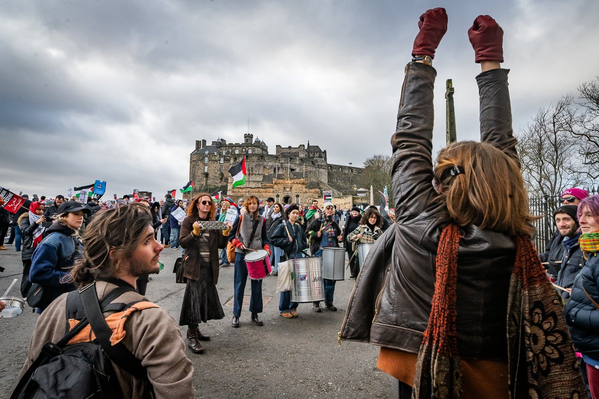 SPSC Gaza Ceasefire Demonstration • Edinburgh Castle