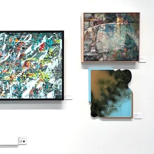 My hybrid painting , "Biaxial Toon"(lower right side), is currently on view at the Abstract National Exhibition at Mark Arts till March 21.