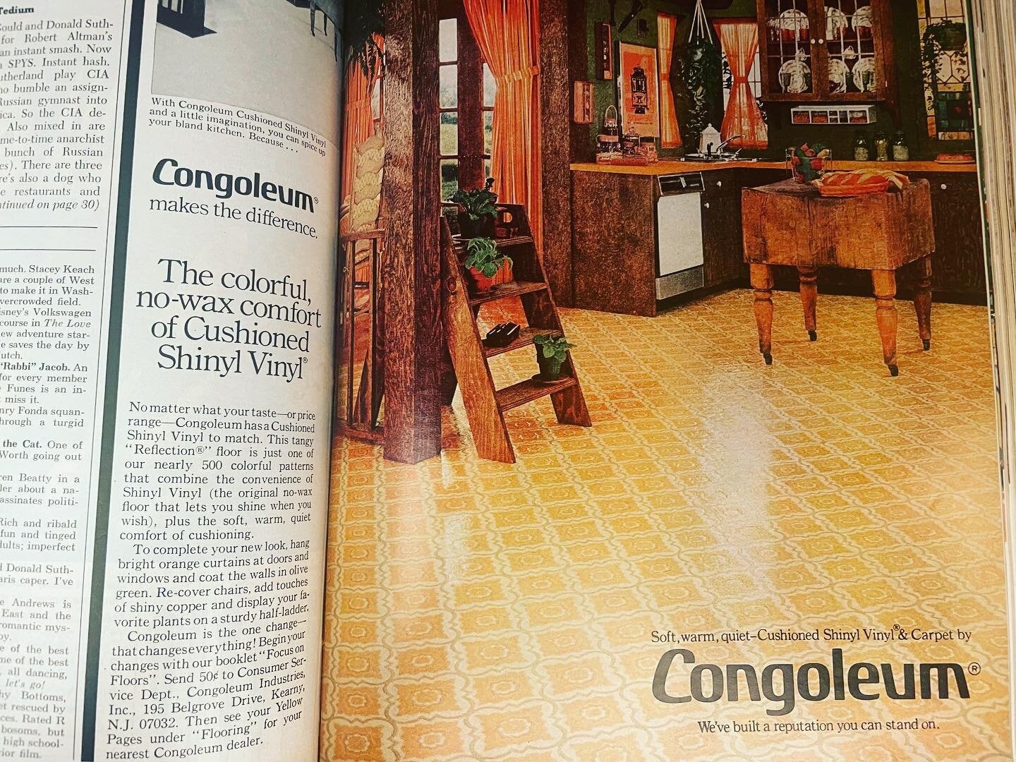 &ldquo;CONGOLEUM: The Colorful No-Wax Comfort of Shinyl Vinyl&rdquo; (in a 1974 Ladies&rsquo; Home Journal)