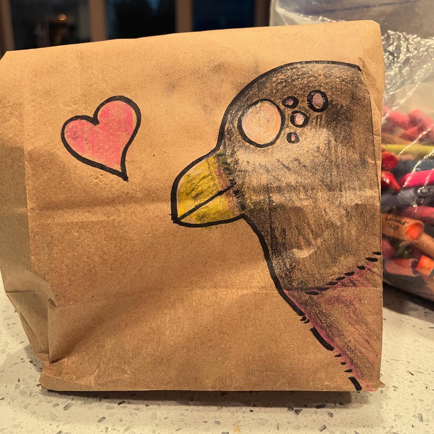 Today&rsquo;s #lunchbagdoodle is the Pigeon of Love&trade;️.