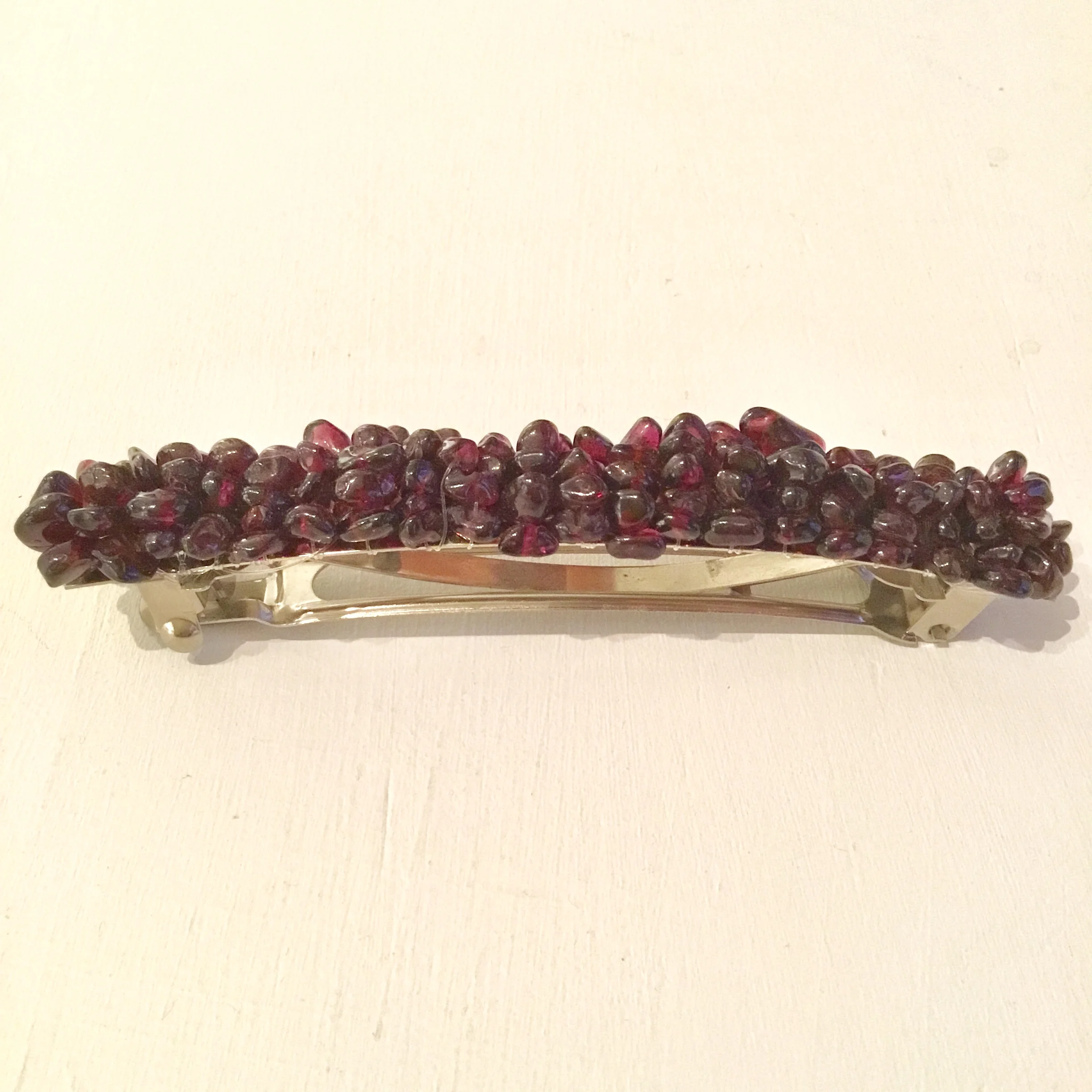 Garnet hair clip 4” x 1/2”