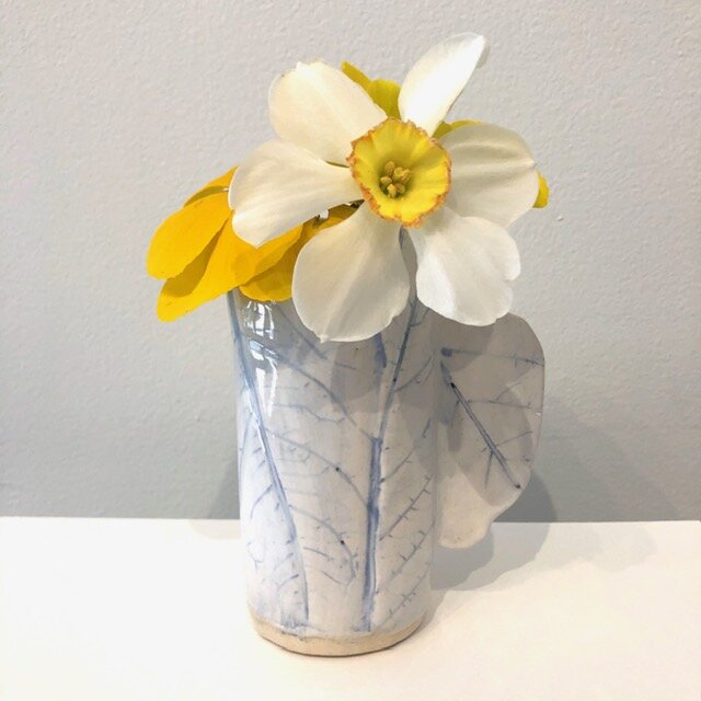 White clay bud vases 