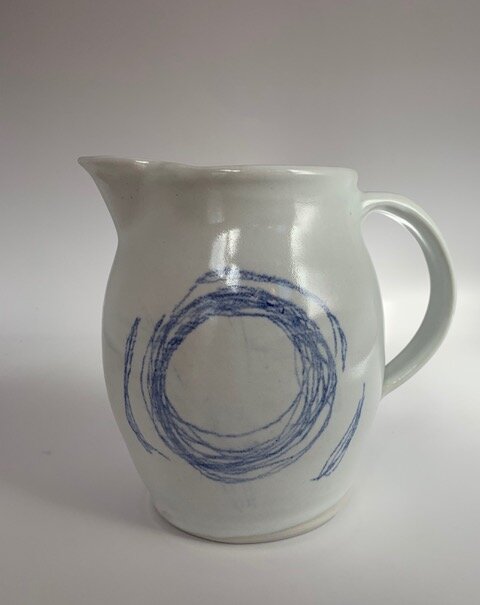 Pitcher with Blue Circle