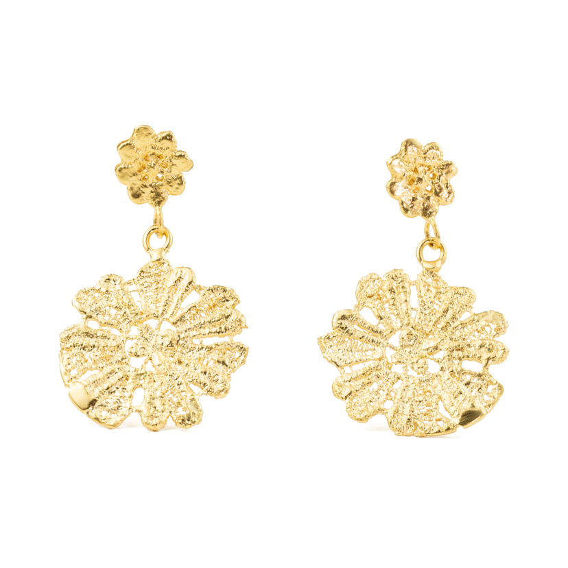 Mexico City lace earrings in gold