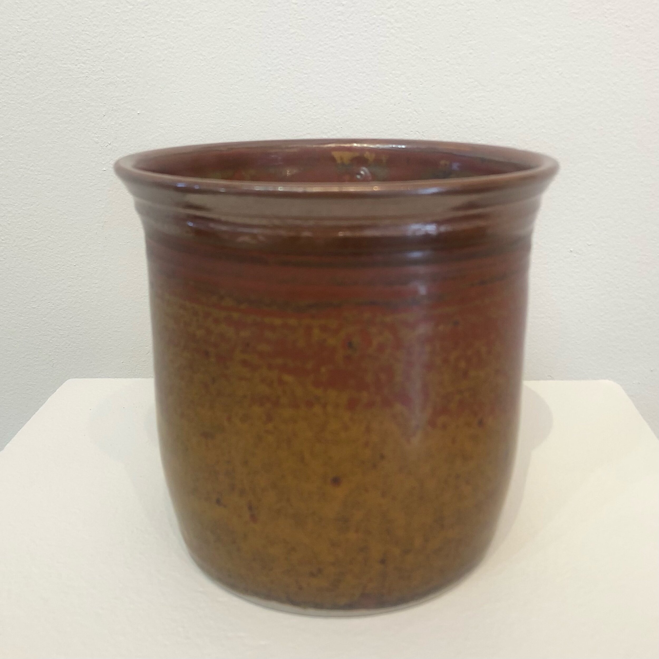 Iron glazed utensil holder 5 3/4” tall x 5 1/2” SOLD