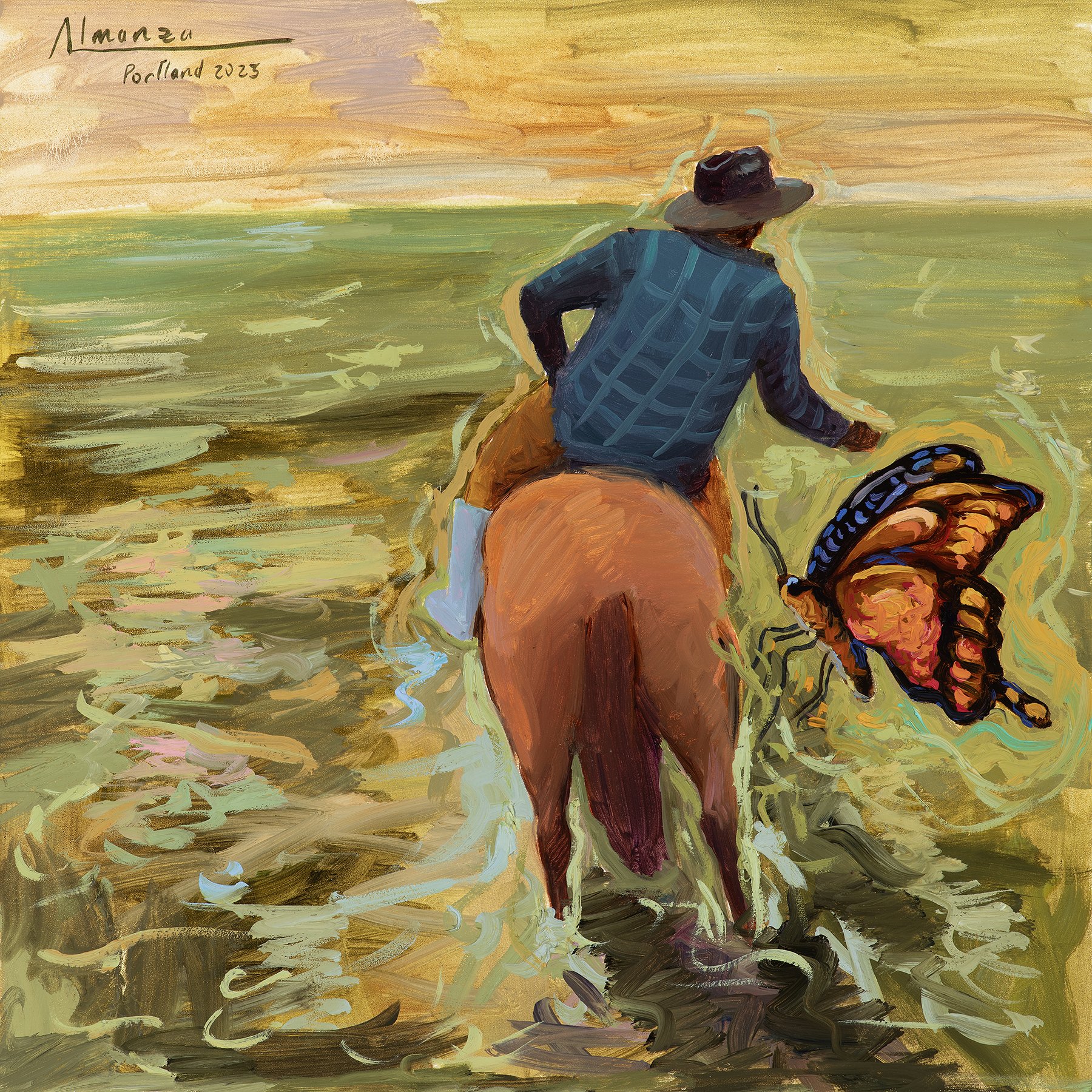 The cowboy and the Monarch butterfly