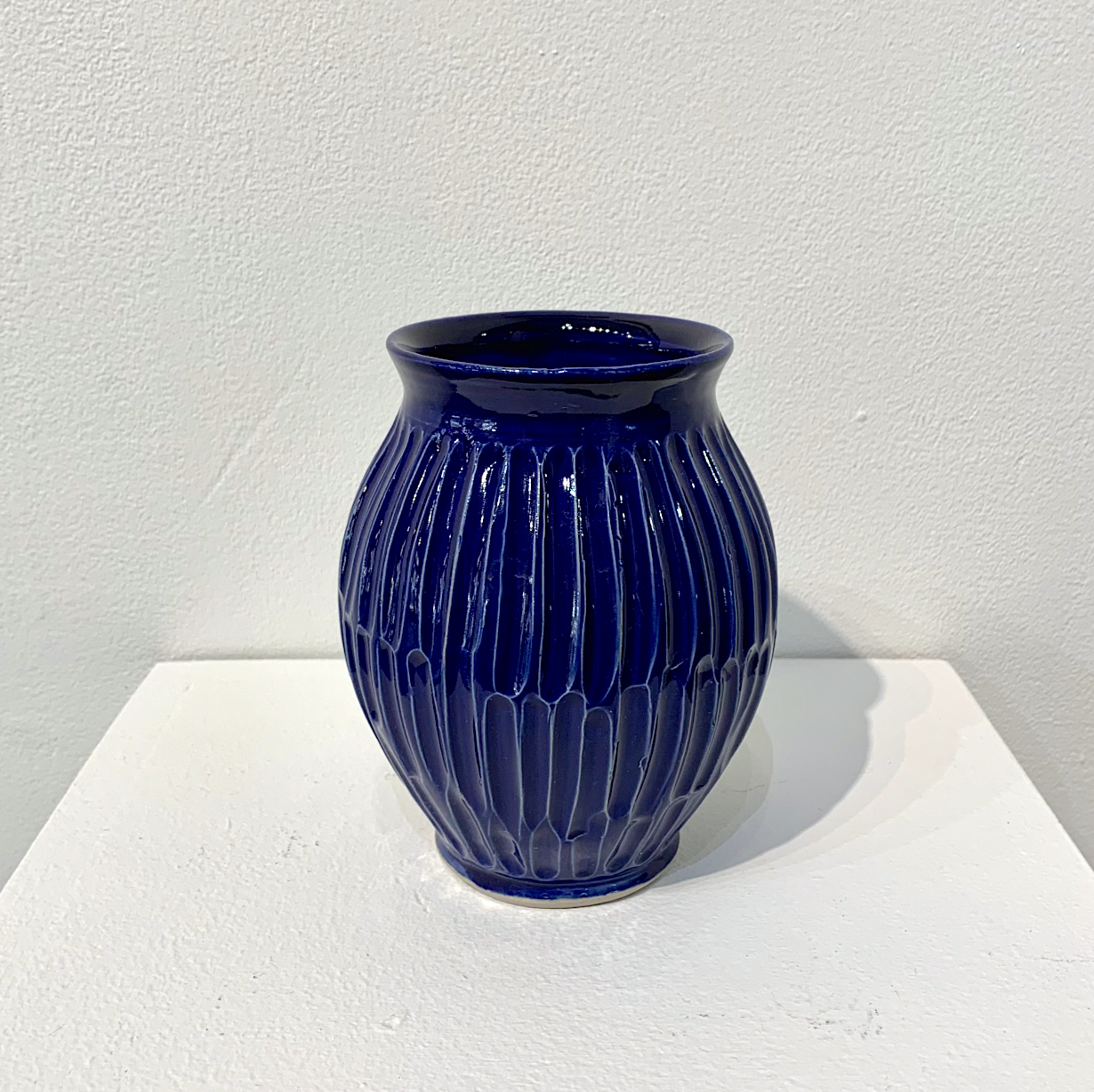Cobalt Carved Vase