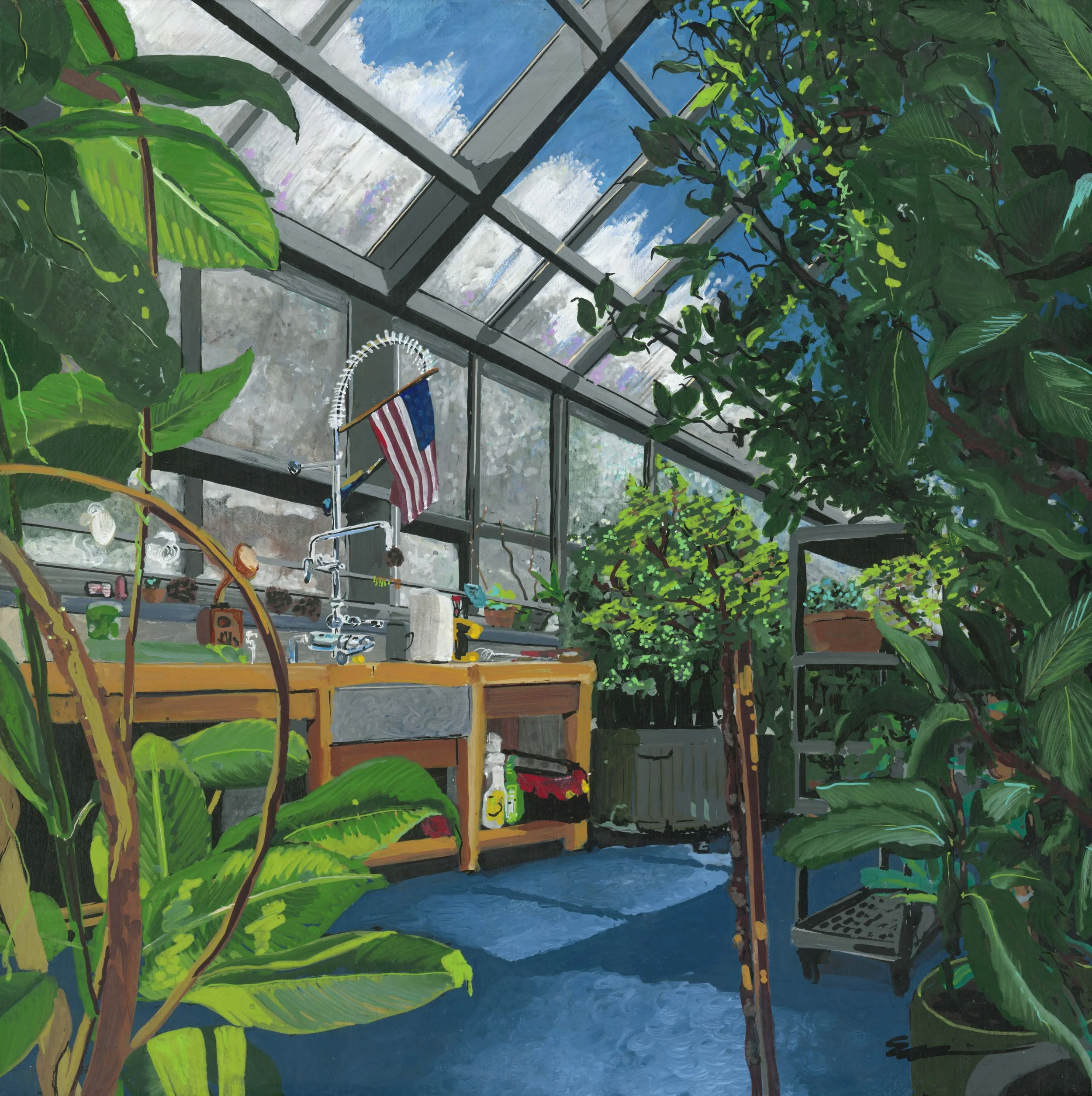 Blue Garden Greenhouse in Winter