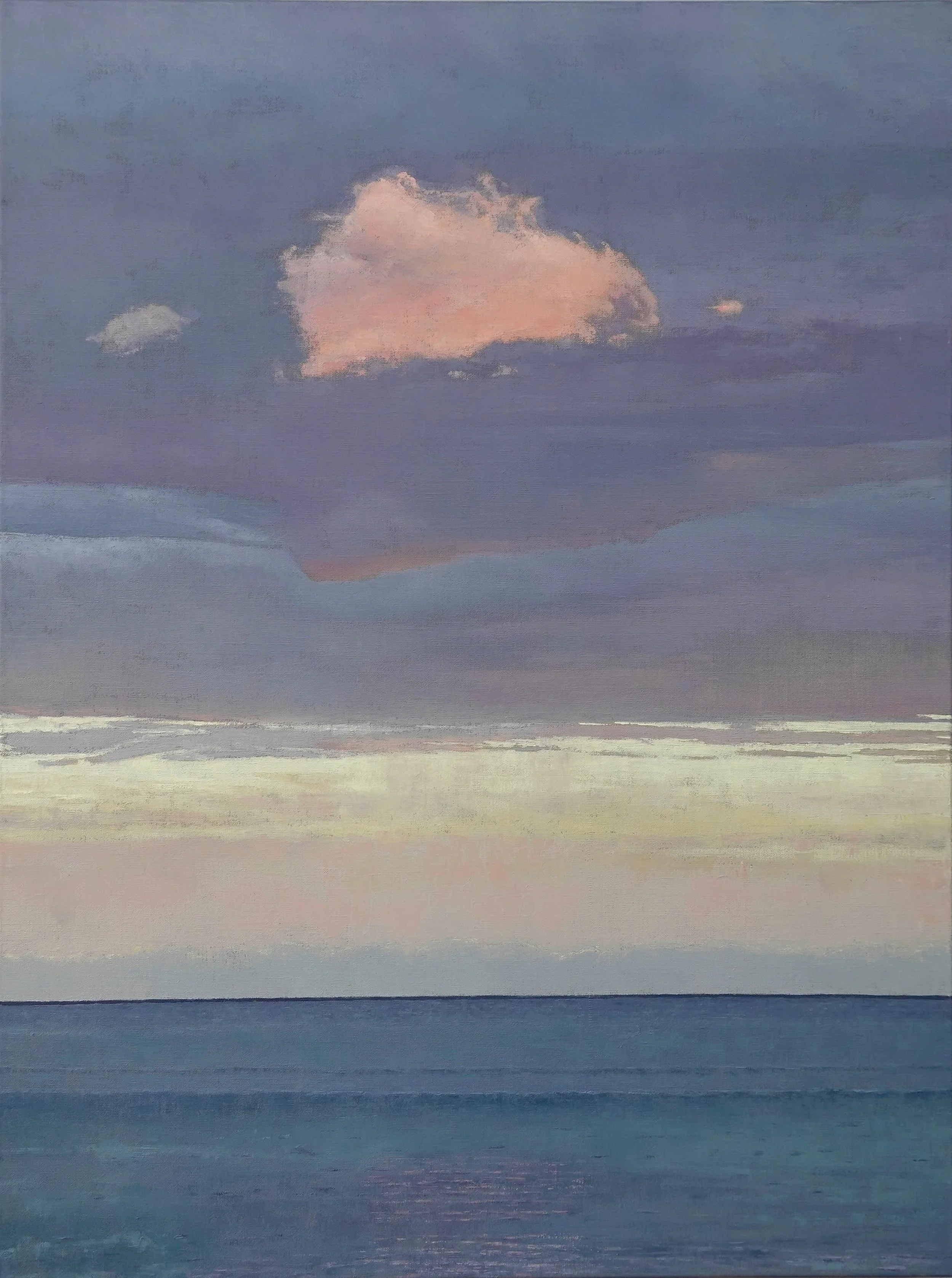 Seascape with Floating Cloud at Sunset